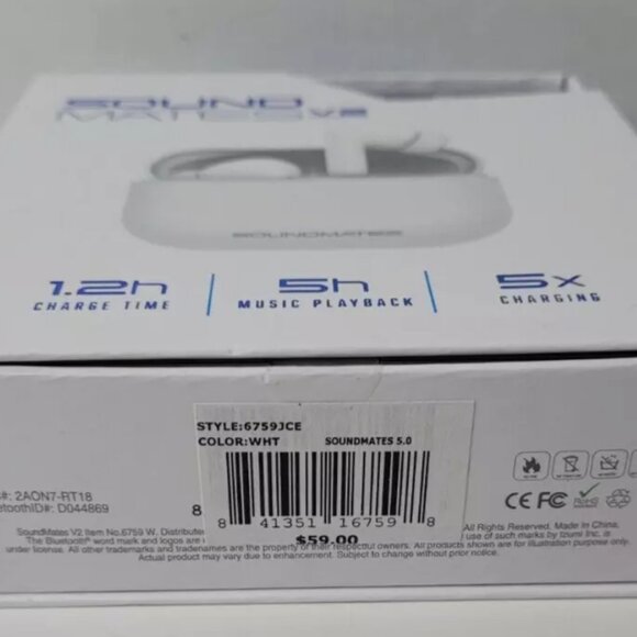 Tzumi Sound Mates V2 Wireless Earbuds Bluetooth Auto Pairing Headphones NEW - Picture 3 of 3